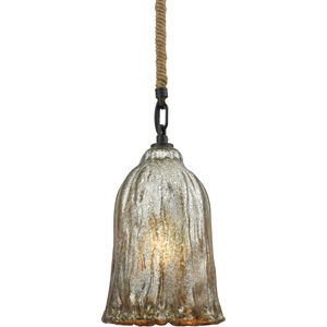 Hand Formed Glass 1 Light 6 inch Oil Rubbed Bronze Mini Pendant Ceiling Light in Incandescent