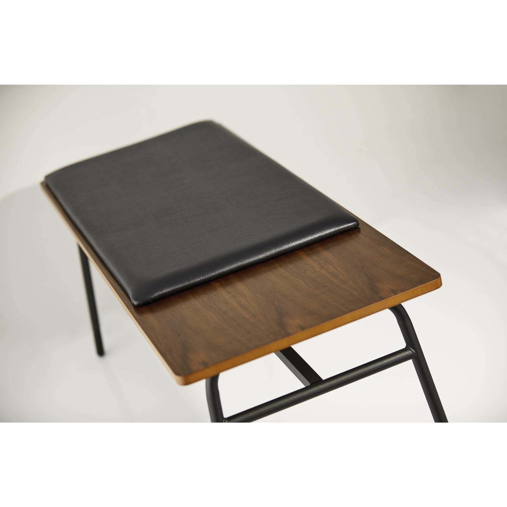 Carter Walnut and Matte Black Bench