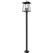 Rainer 4 Light 98 inch Black Outdoor Post Mounted Fixture in G9