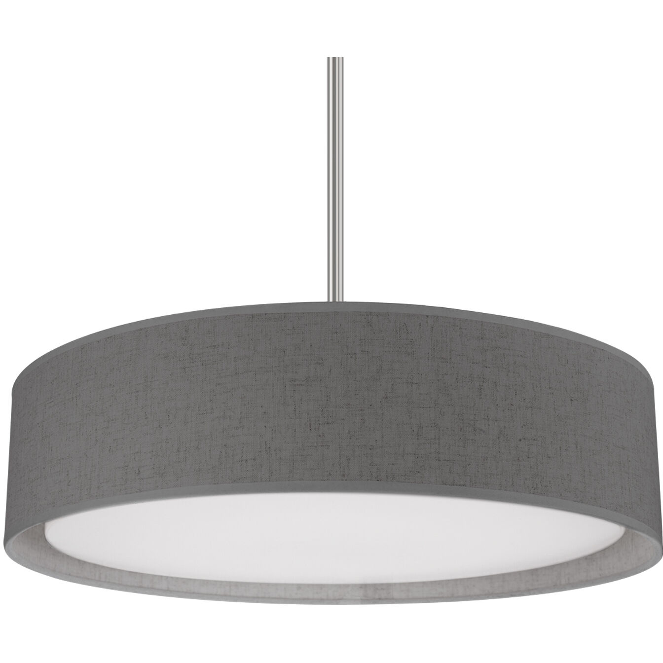 Dalton Pendant Ceiling Light in Gray, Textured Linen Shade