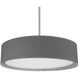 Dalton Pendant Ceiling Light in Gray, Textured Linen Shade