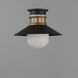 Admiralty 1 Light 12 inch Black and Antique Brass Outdoor Flush Mount in Antique Brass and Black