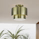 Zolana 2 Light 12 inch Antique Brass Semi Flush Mount Ceiling Light, Medium