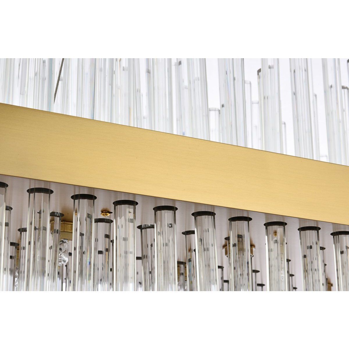 Dallas 24 Light 42 inch Satin Gold Linear Chandelier Ceiling Light