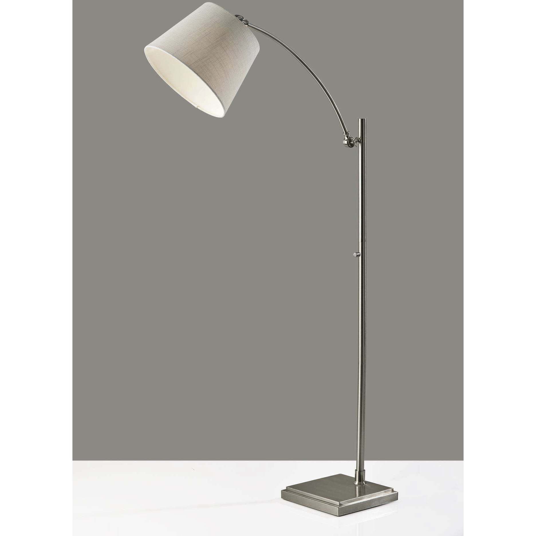 York 56 inch 100 watt Brushed Steel Floor Lamp Portable Light