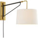 Anthony 1 Light Bronze and Antique Brass Plug-in Sconce Wall Light