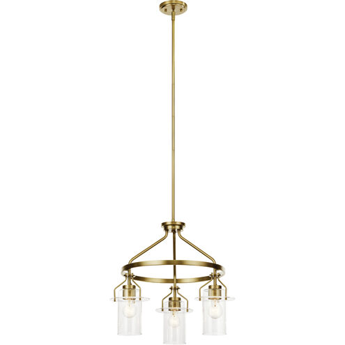 Everett 3 Light 22.75 inch Brushed Brass Chandelier Ceiling Light, Medium