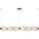 Mesa LED 72.6 inch Burnished Bronze Linear Chandelier Ceiling Light in Amber, Mandrel