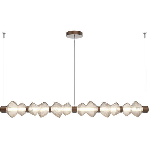 Mesa LED 72.6 inch Burnished Bronze Linear Chandelier Ceiling Light in Amber, Mandrel