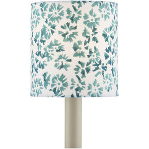 Block Print Aqua and White Drum Chandelier Shade