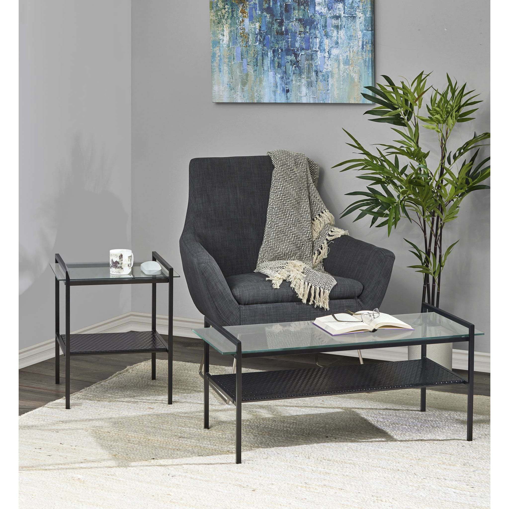 Pearson 21.75 X 19.13 inch Black Accent Table