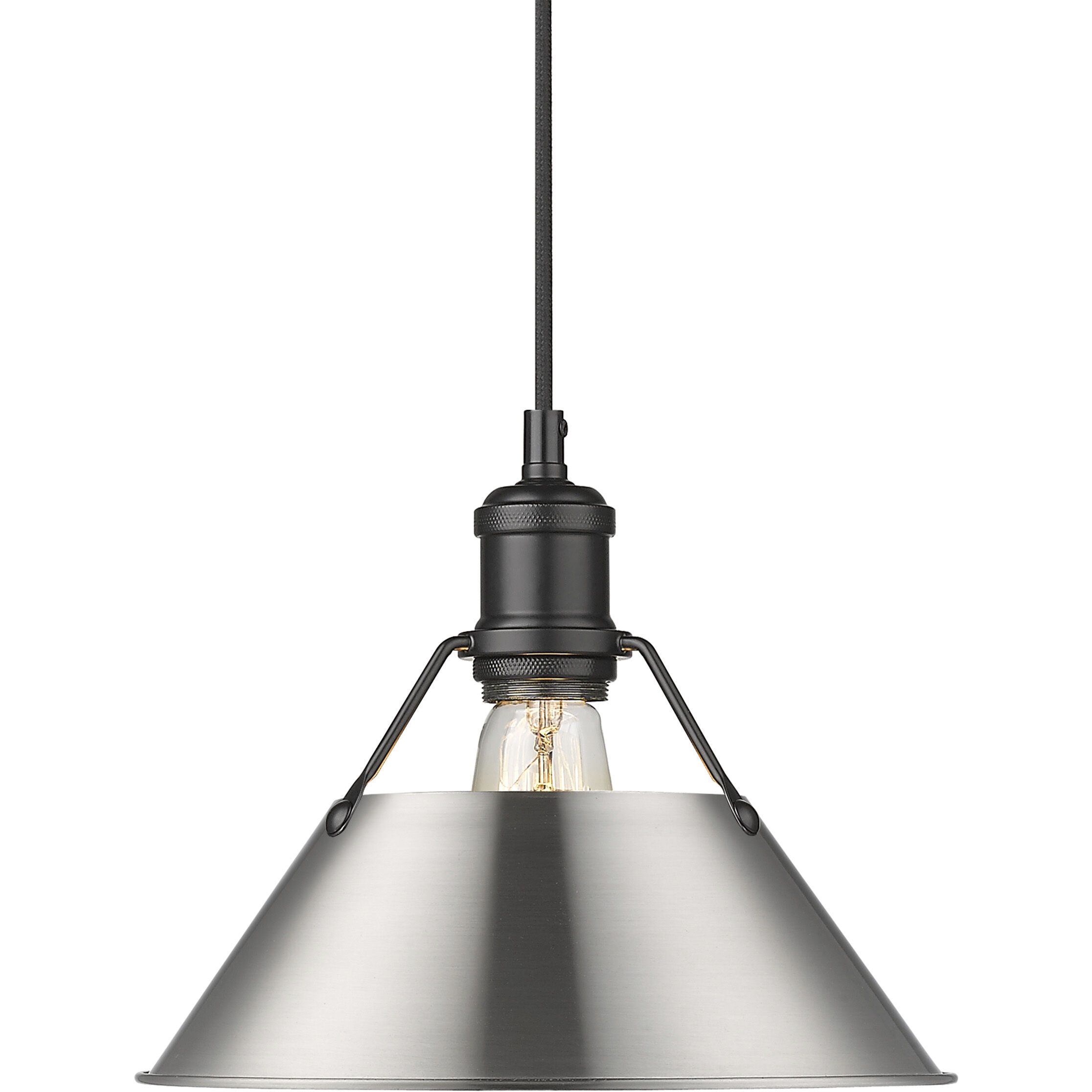 Yep Orwell Pendant Ceiling Light in Matte Black, Pewter, Medium