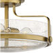 Harper 3 Light 18 inch Heritage Brass Indoor Semi-Flush Mount Ceiling Light in Clear Seedy