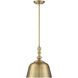 Berg 1 Light 12 inch Warm Brass Pendant Ceiling Light, Essentials