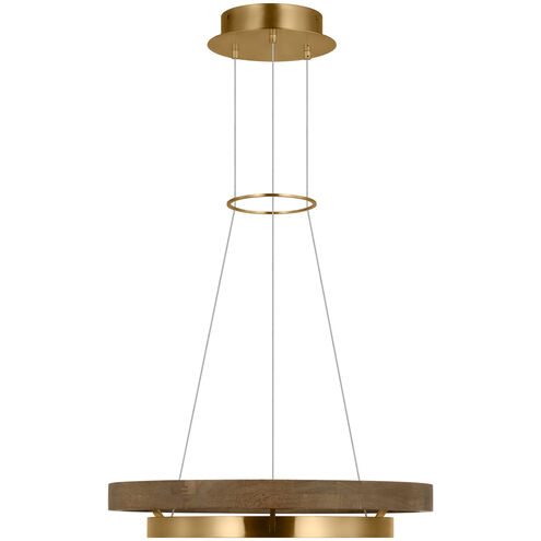 Sean Lavin Grace LED 24 inch Natural Brass/Weathered Oak Chandelier Ceiling Light