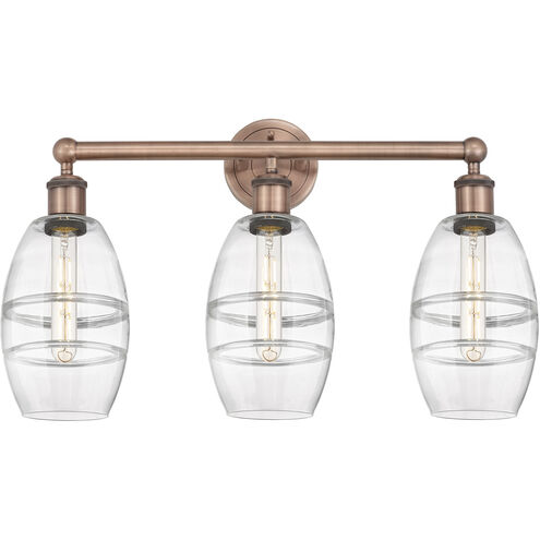 Edison Vaz 3 Light 23.88 inch Antique Copper Bath Vanity Light Wall Light