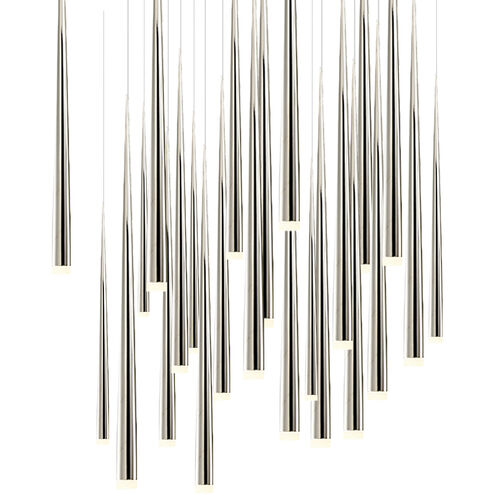 Cascade 25 Light 28 inch Polished Nickel Multi-Light Pendant Ceiling Light