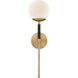 Gillian 1 Light 6 inch Natural Brass with Matte Black Sconce Wall Light