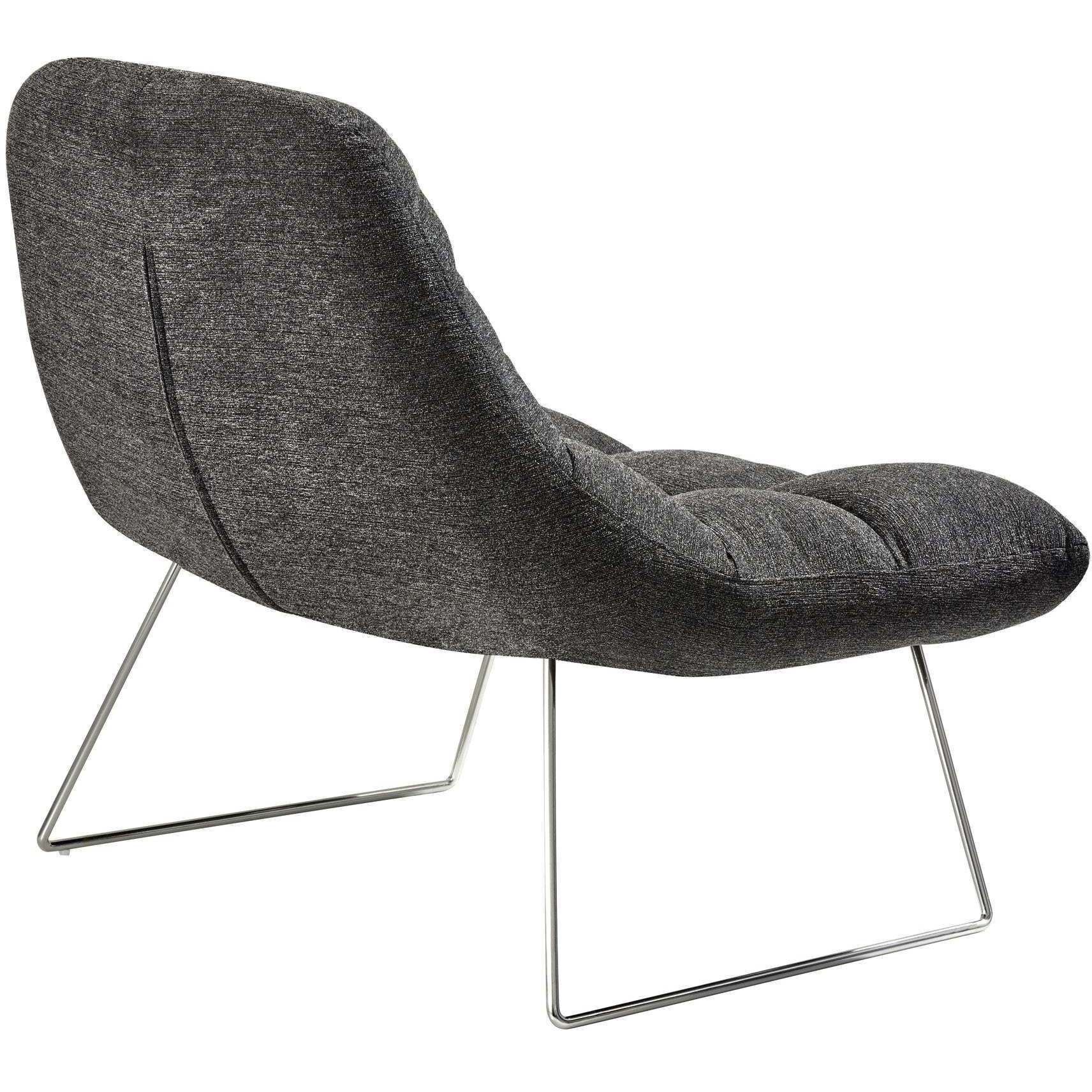 Bartlett Dark Grey Soft Textured Fabric Chair in Charcoal Grey