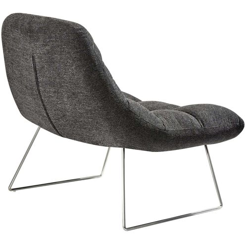 Bartlett Dark Grey Soft Textured Fabric Chair in Charcoal Grey