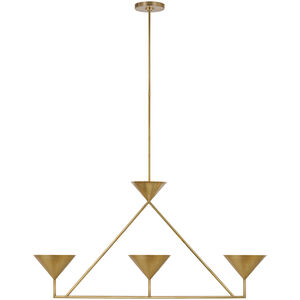 Paloma Contreras Orsay LED 43.75 inch Hand-Rubbed Antique Brass Linear Chandelier Ceiling Light, Medium