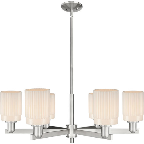 Arcadia Hadley 6 Light 34.25 inch Satin Nickel Chandelier Ceiling Light