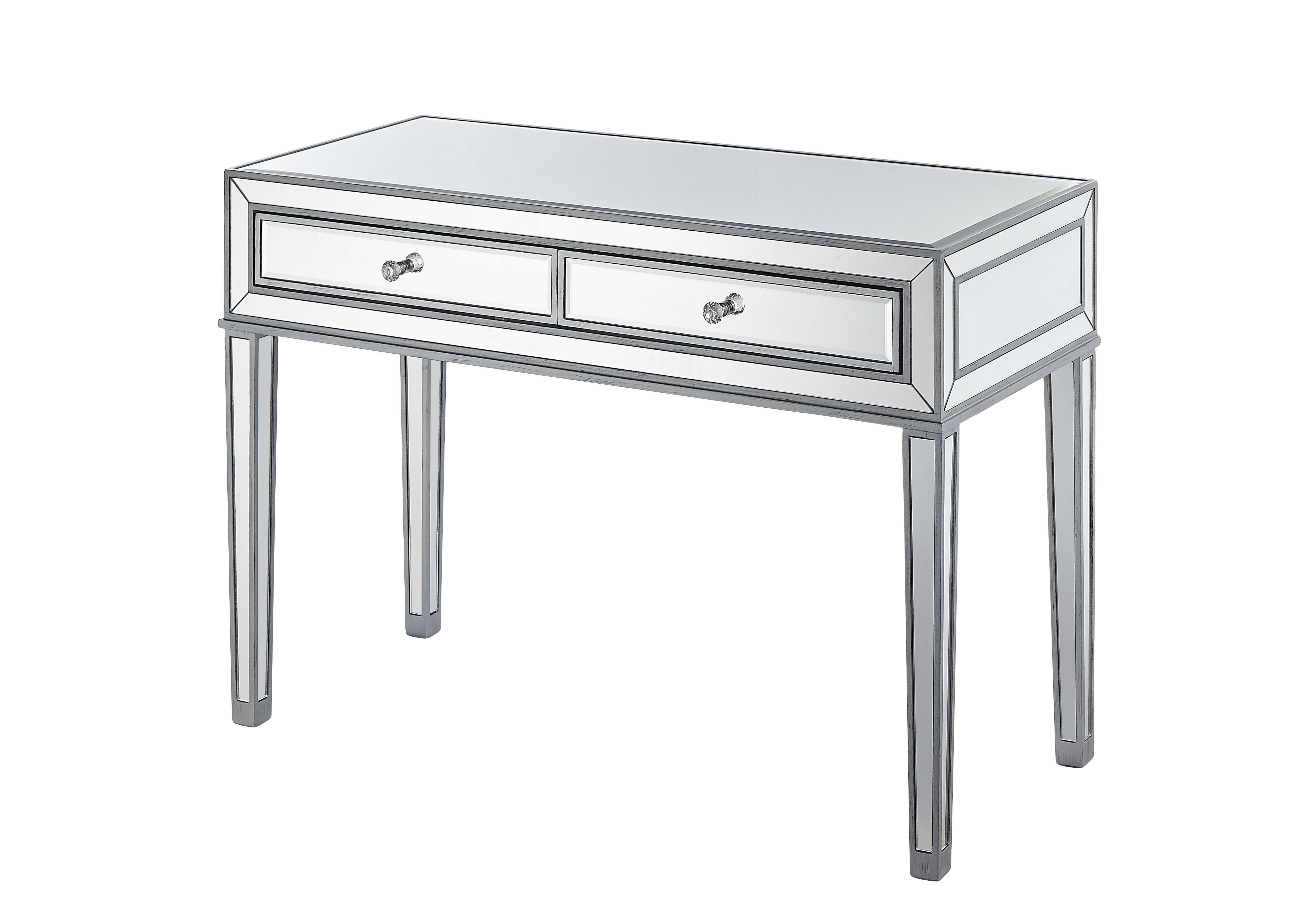 Reflexion 42 inch Antique Hand Painted Silver Desk 