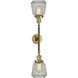 Franklin Restoration Chatham 2 Light 16 inch Brushed Brass Bath Vanity Light Wall Light in Clear Glass, Franklin Restoration