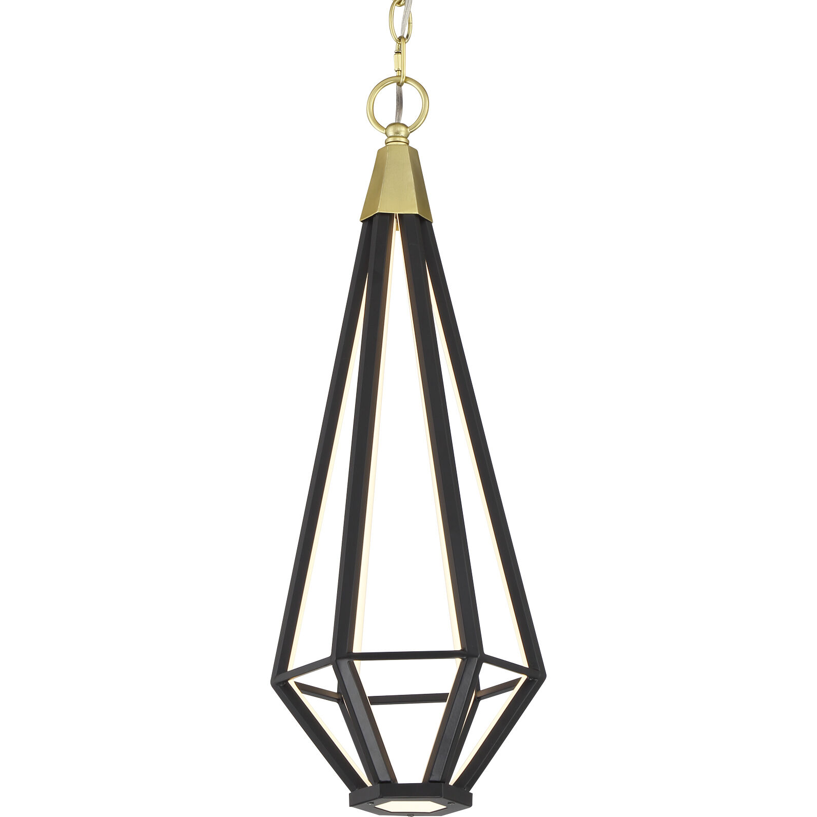 Dripping Gems LED Soft Brass And Black Mini Pendant Ceiling Light