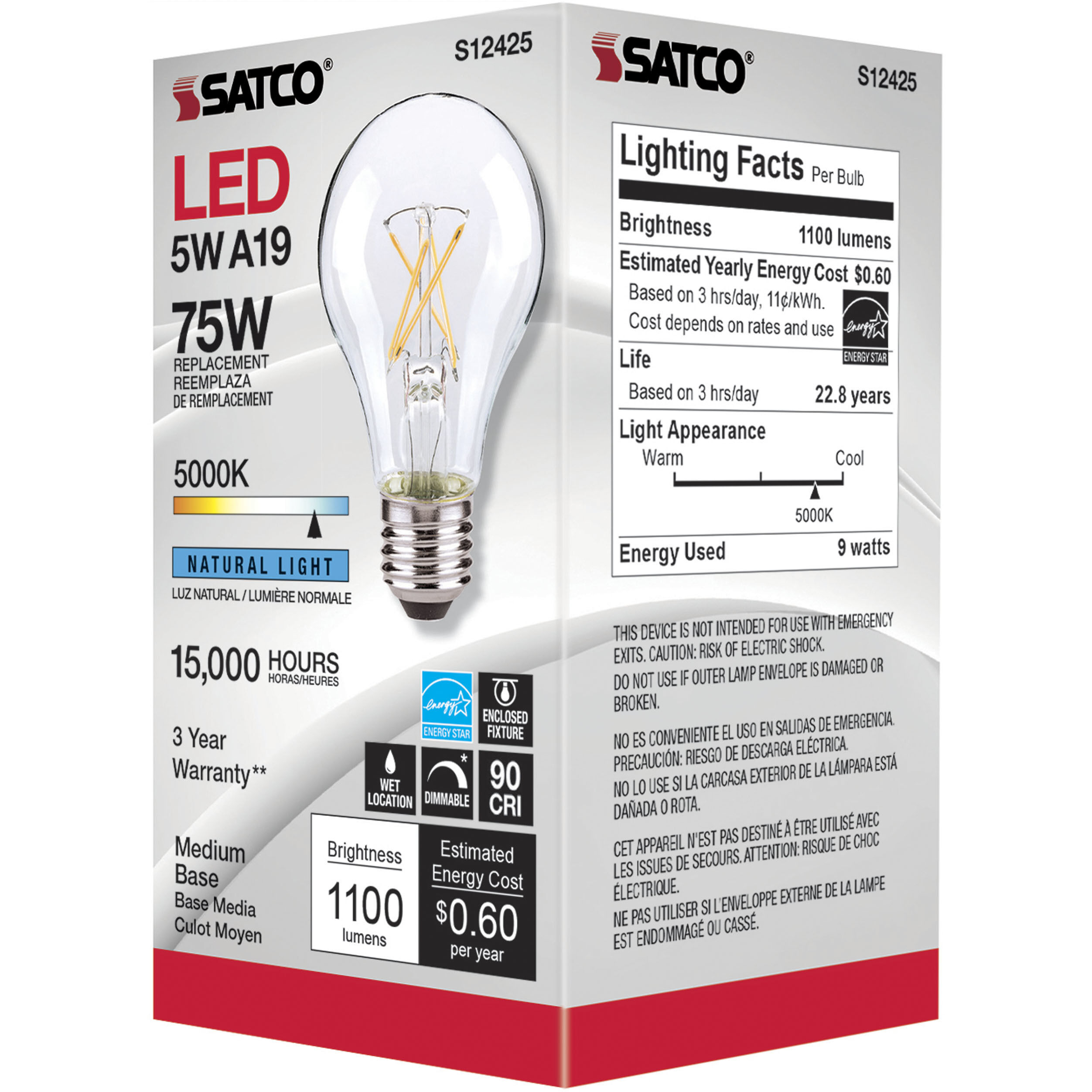 Lumos LED Medium 10.50 watt 120 5000K Light Bulb