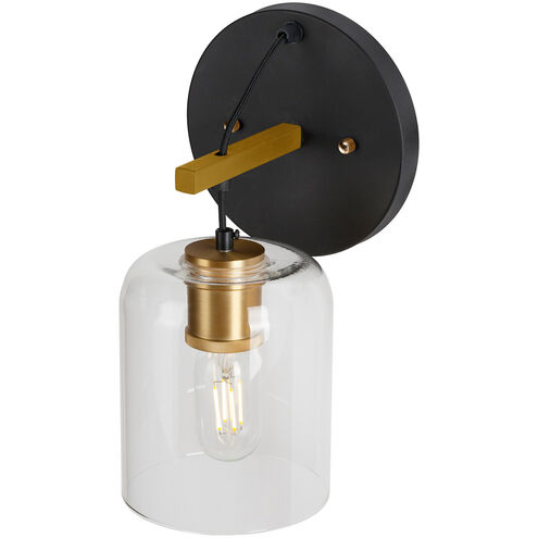 Tyrone 1 Light 7 inch Black and Soft Gold Sconce Wall Light
