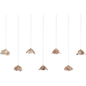 Catrice 7 Light 57 inch Natural Shell and Silver Multi-Drop Pendant Ceiling Light