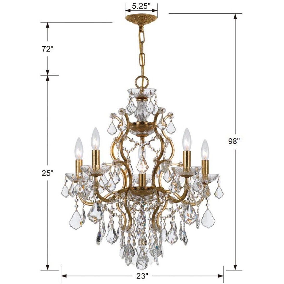 Filmore 6 Light 23 inch Antique Gold Chandelier Ceiling Light in Clear Swarovski Strass