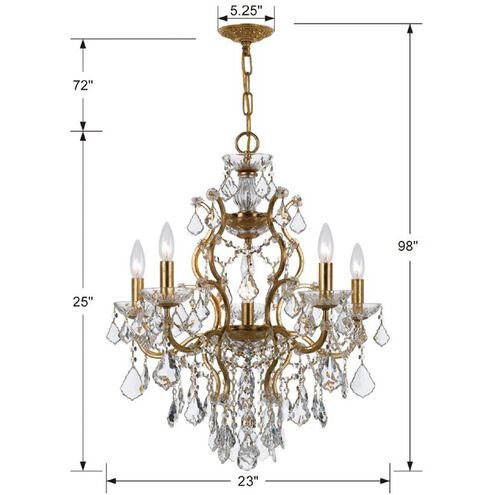 Filmore 6 Light 23 inch Antique Gold Chandelier Ceiling Light in Clear Swarovski Strass