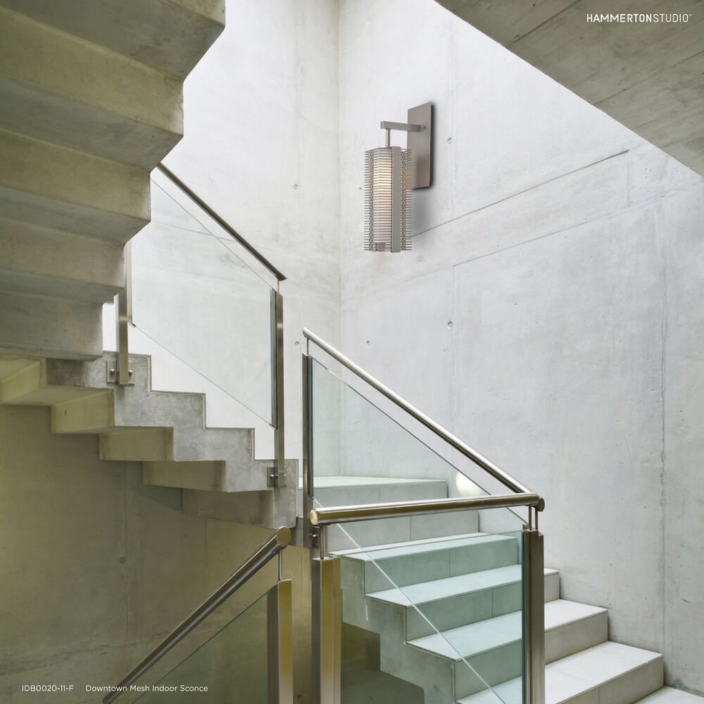 Downtown Mesh 1 Light 5 inch Beige Silver Indoor Sconce Wall Light in Metallic Beige Silver, Frosted