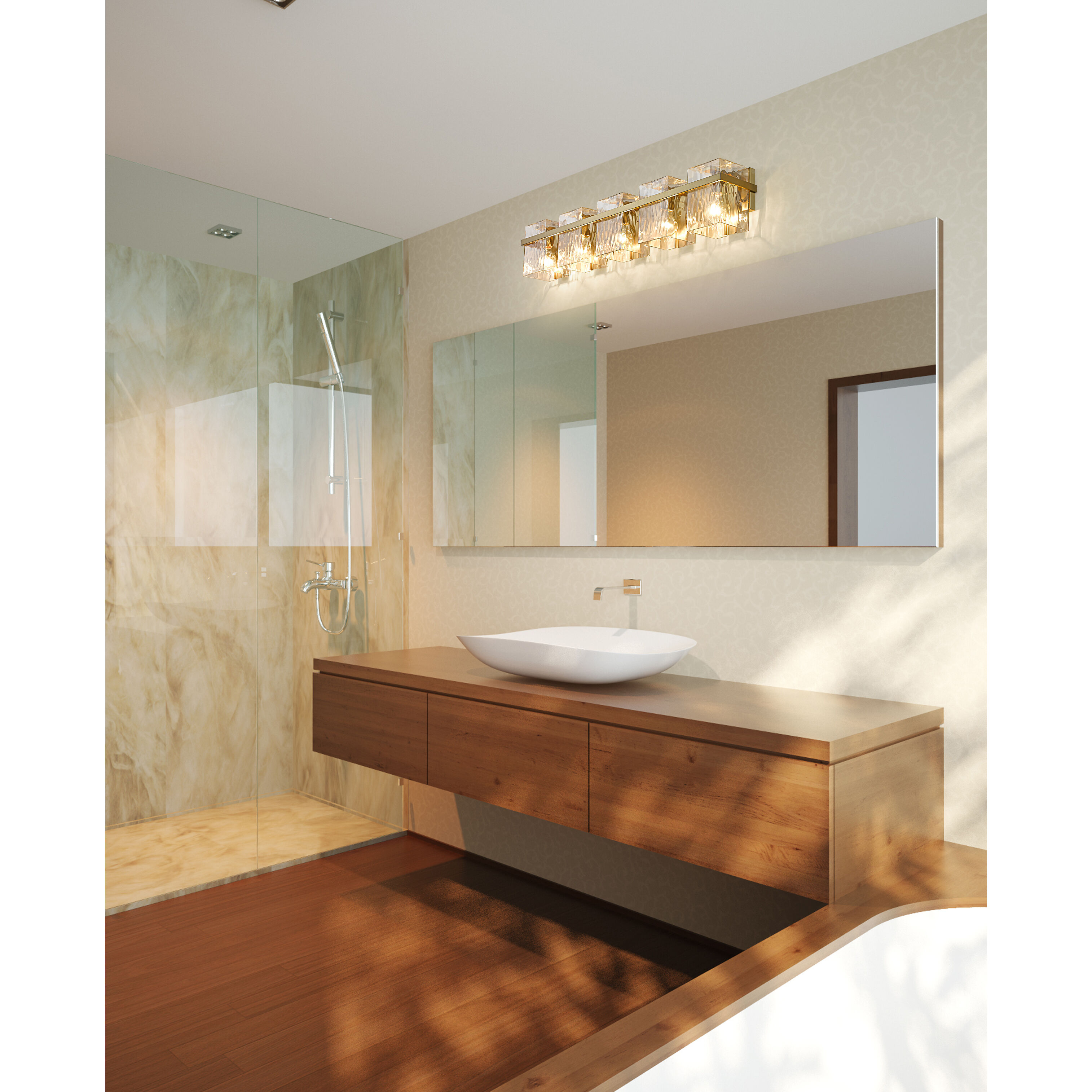 Bennington 5 Light 36.25 inch Modern Gold Vanity Wall Light