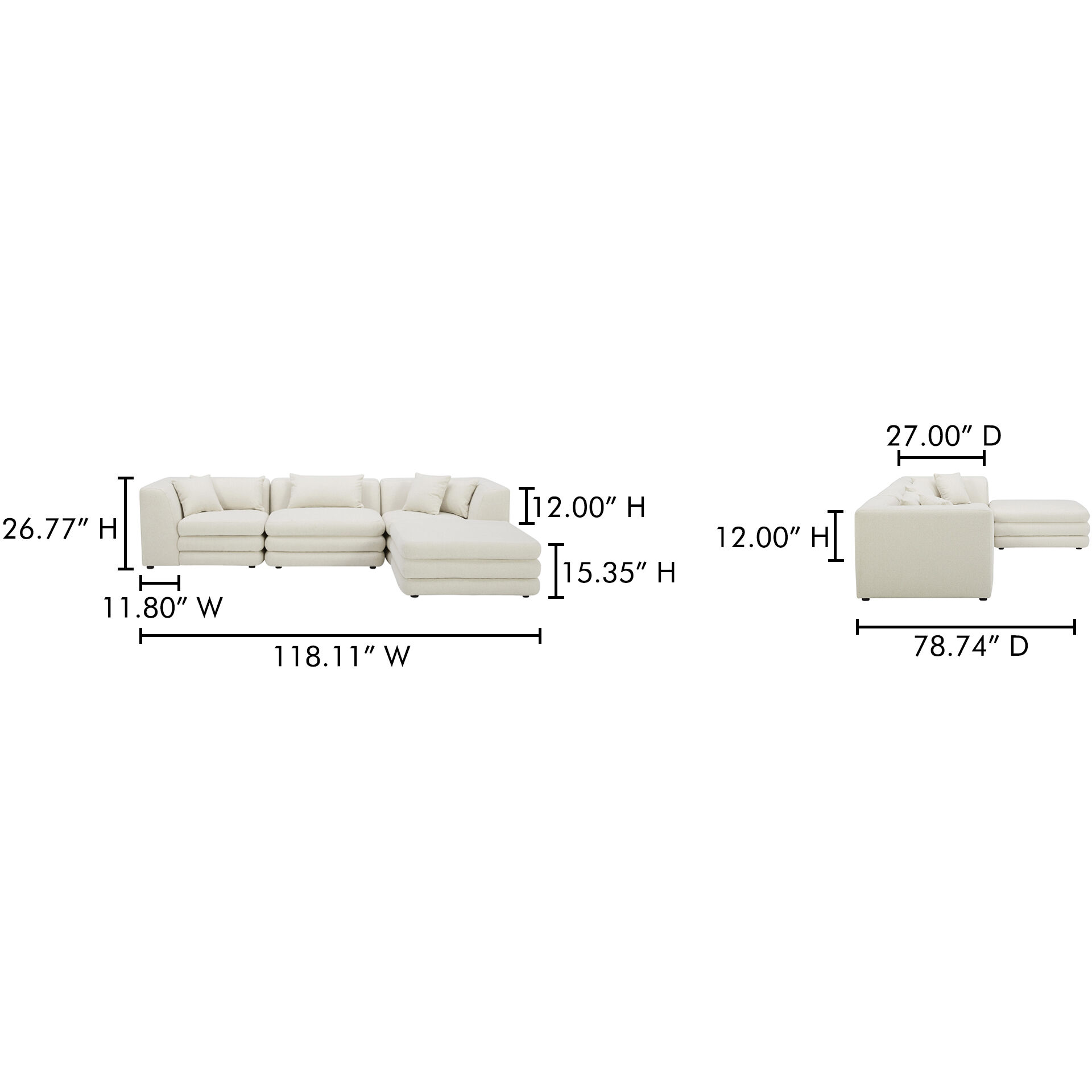 Lowtide Lounge White Modular Sectional