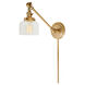 Soho Shyra 21 inch 100 watt Satin Brass Swing Arm Wall Sconce Wall Light in Clear Glass, 4, Rubbed Brass, Double Swivel