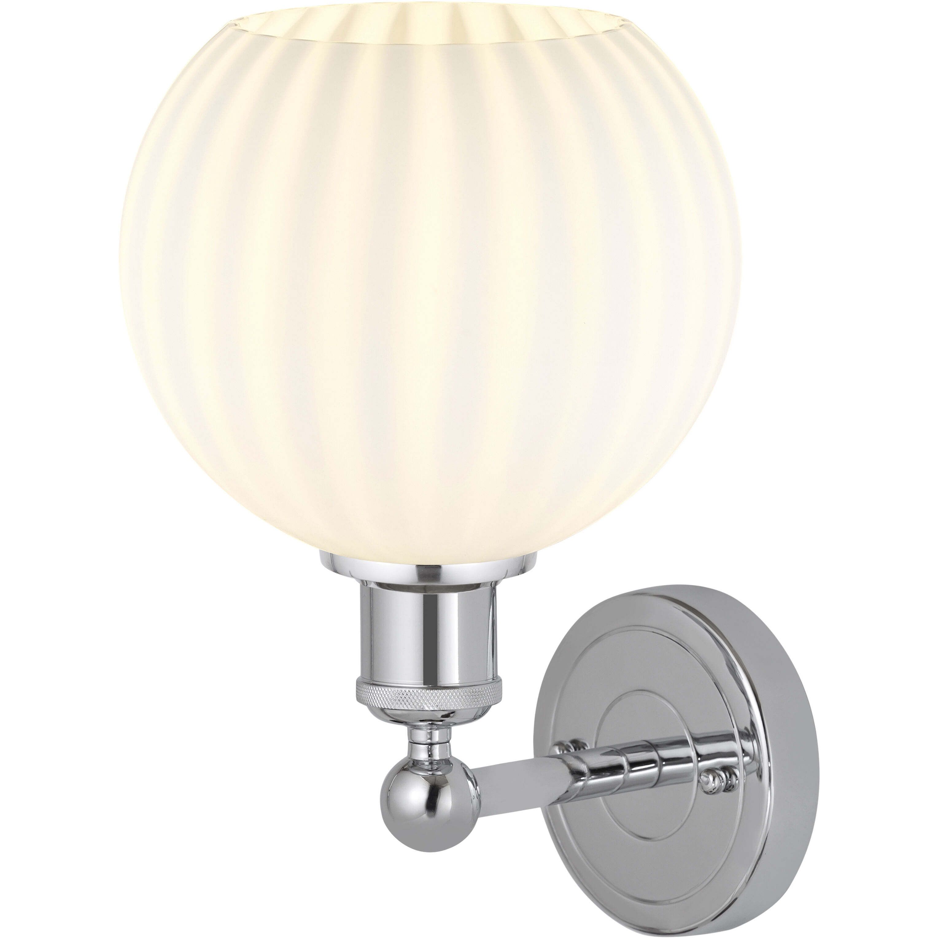 Edison White Venetian 1 Light 8 inch Polished Chrome Sconce Wall Light