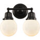 Aditi Beacon 2 Light 14 inch Matte Black Bath Vanity Light Wall Light, Aditi