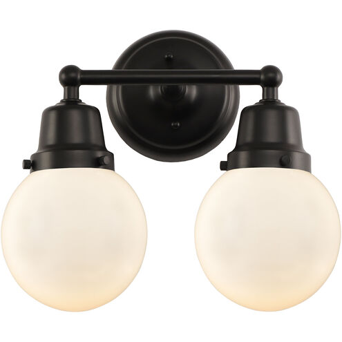Aditi Beacon 2 Light 14 inch Matte Black Bath Vanity Light Wall Light, Aditi