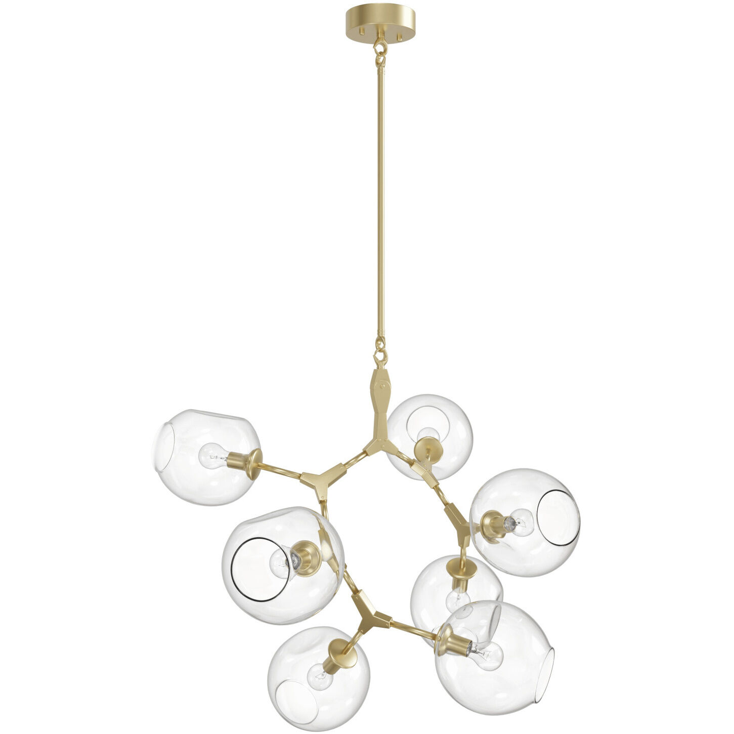 Fairfax Ave. 7 Light 28 inch Brushed Brass Chandelier Ceiling Light