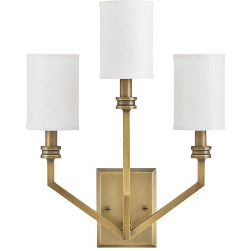 Moore 3 Light 15 inch Heritage Brass Interior Wall Mount Wall Light