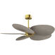 Atlas Alessandra TROPICAL 48 inch Brushed Brass with Gray Ash Tone Blades Ceiling Fan