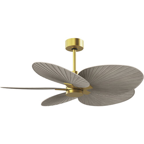 Atlas Alessandra TROPICAL 48 inch Brushed Brass with Gray Ash Tone Blades Ceiling Fan