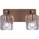 Andie 2 Light 14 inch Satin Brass Vanity Light Wall Light
