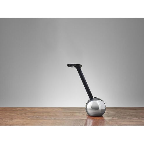 Kiu 4 inch 7.00 watt Chrome and Black Desk Lamp Portable Light, ADS360