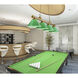 Cordon 4 Light 81.25 inch Rubbed Brass Billiard Ceiling Light in Green Plastic