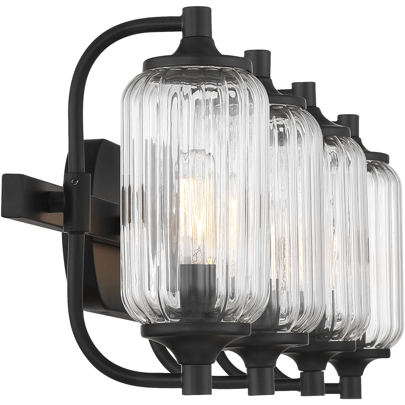 Holton 4 Light 32 inch Matte Black Bathroom Vanity Light Wall Light