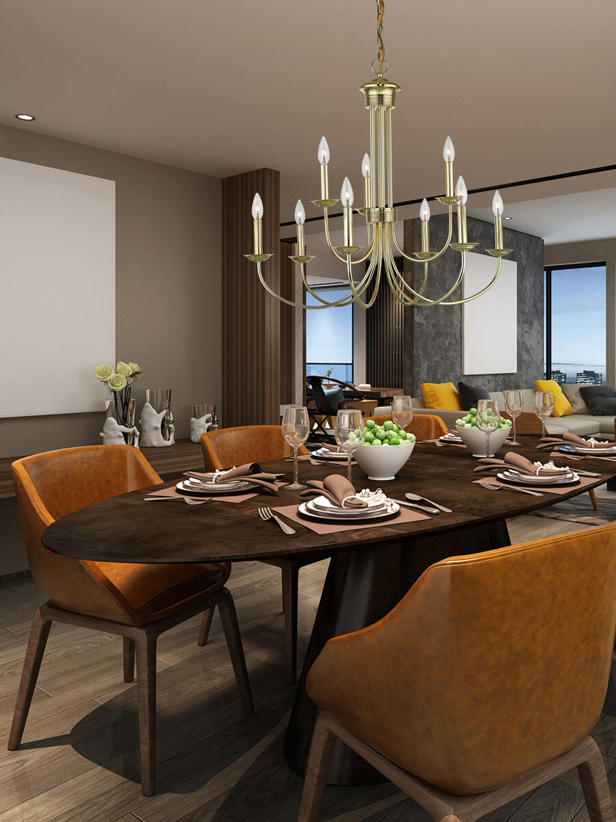 Estate 9 Light 30 inch Polished Brass Chandelier Ceiling Light